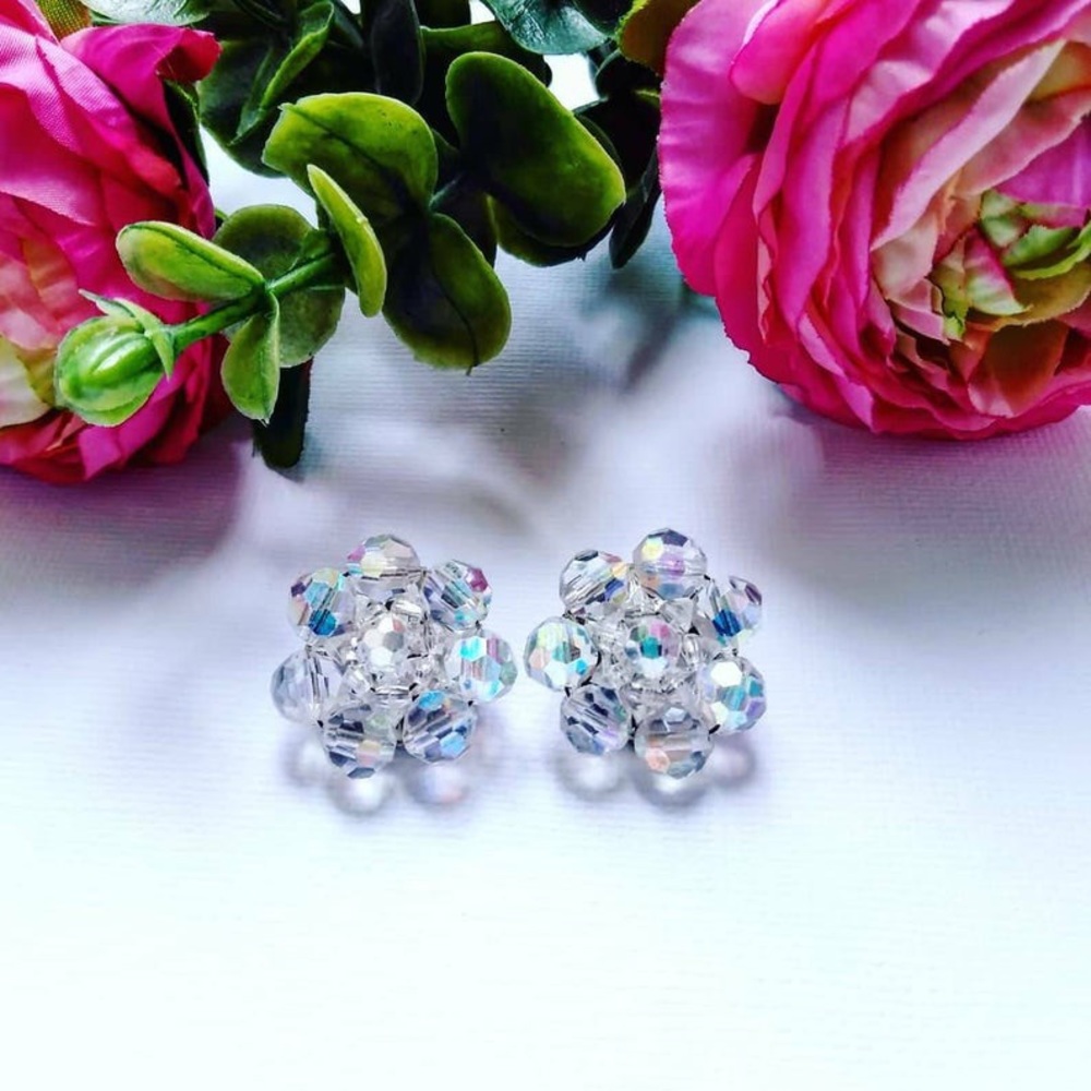 1960’s Vintage Aurora Borealis Crystal Earrings
